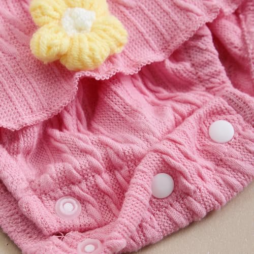 Hopscotch Girls Full Sleeves Pink Floral Applique Bodysuit For Ages (9-12 Months)