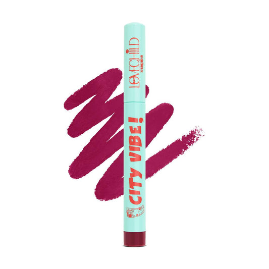 Lovechild Masaba Passport to Plump Lip Crayon | Hydrated Matte Finish | Transfer Proof | City Vibe! (Magenta), 1.4gm