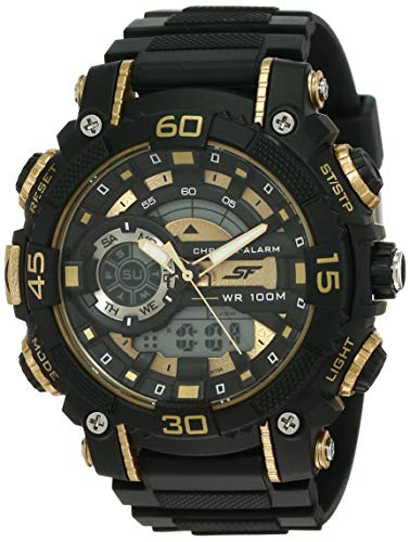 SF Analog-Digital Gold Round Dial Men's Casual Watch-77070PP08