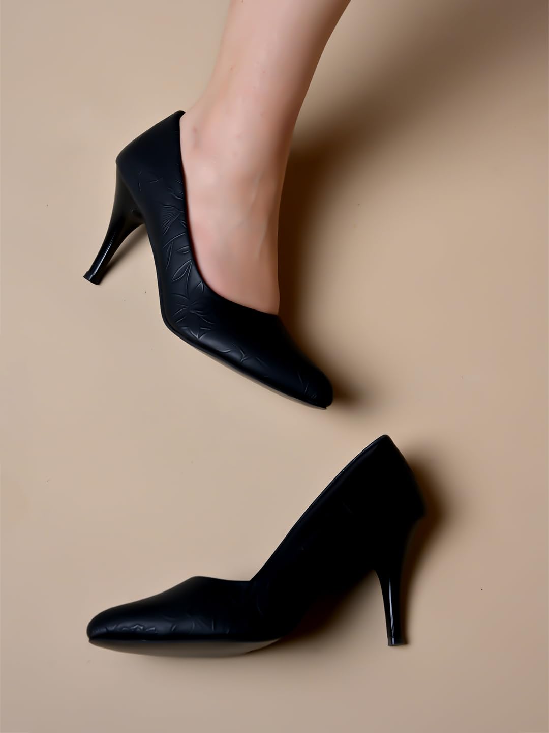 Shoetopia Classy Black Pointed Toe Pumps for Women & Girls /EU40
