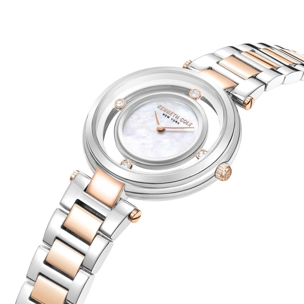 Kenneth Cole Quartz Analog White dial Stainless Steel Strap Watch for Women-KCWLG0027001LD