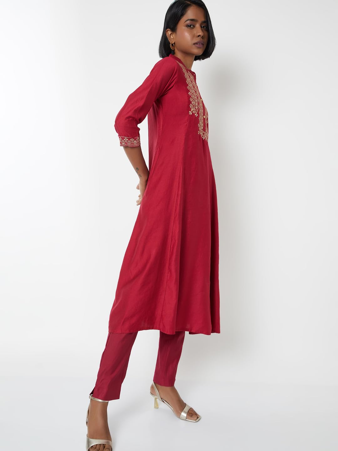 Max Women's Polyester Blend Kurta Set