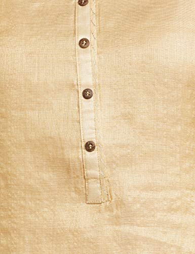 BIBA WOMEN YARNDYED NARROW SALWAR KURTA DUPATTA(SKD7384_BEIGE_32)