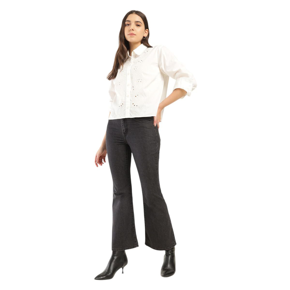 Women's High Rise 726 Flared Fit Black Jeans