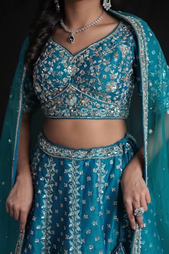 Women's Silk Lehenga with Zardozi and Embroidered work