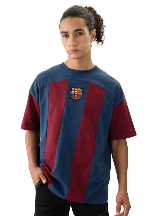 The Souled Store Official FCB : Matchday Mens and Boys Oversize Fit Half Sleeves Cotton T-Shirt