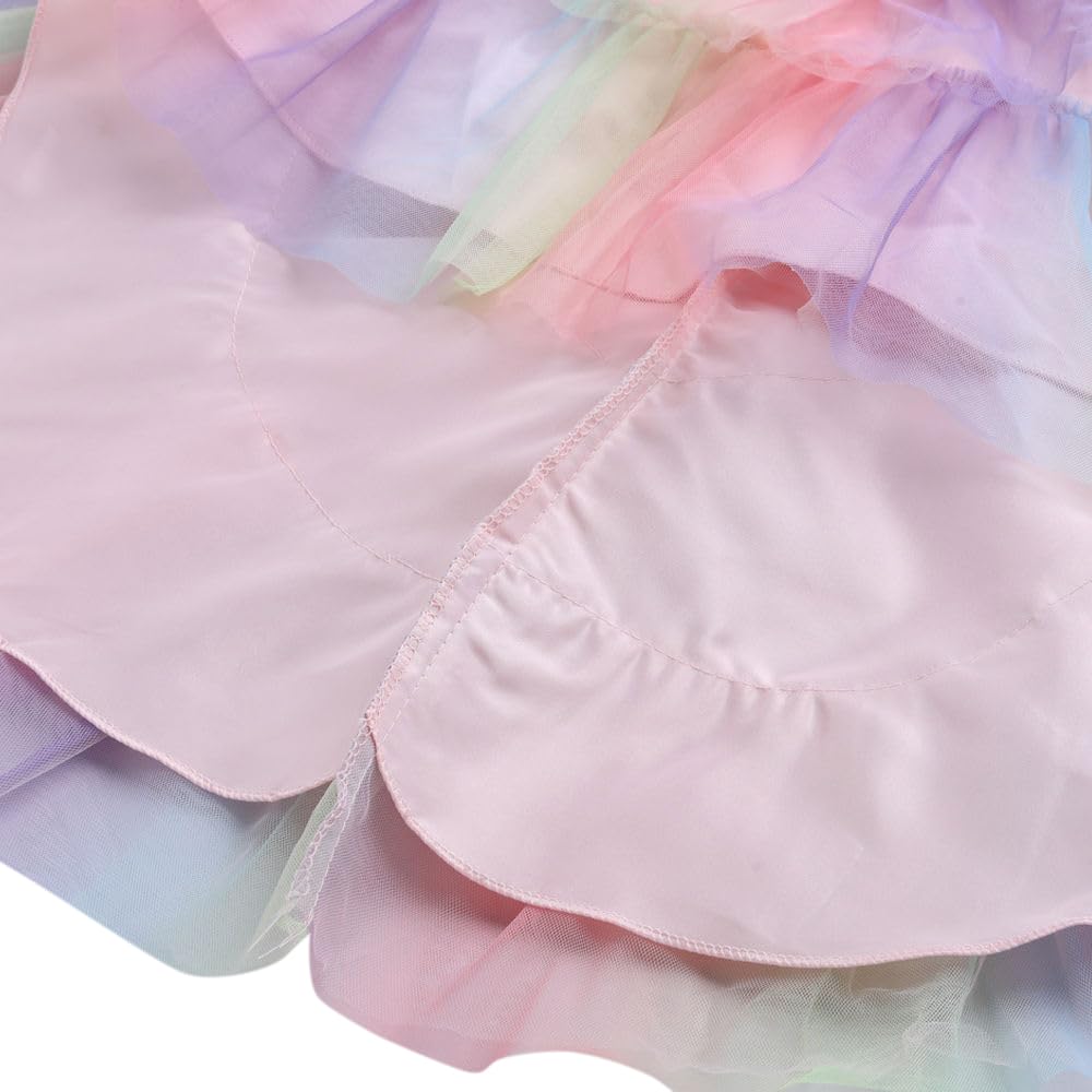 Hopscotch Girls Fit And Flare Knee-Length Polyester Bow Applique Sleeveless Party Dress in Peach Color for Ages 4-5 Years (ZHG-4183908)