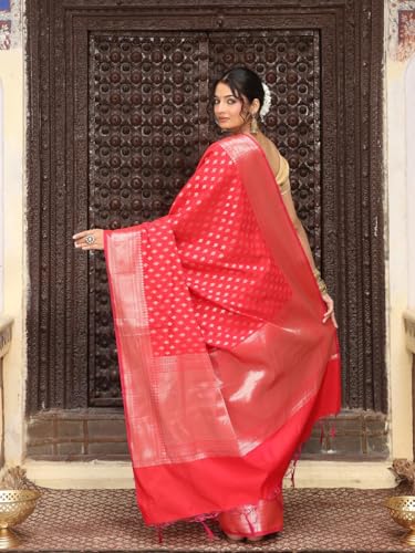 HAIDER ALI AND SONS Silk Saree for Women | Traditional Saree Banarsi Design with Blouse Piece for Women & Girls | Art Silk saree 6.50 Meters (Saree - 5.50 Mtrs, Blouse Piece - 100 Cms) |