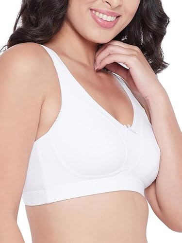 Clovia Women's Cotton Non-Padded Non-Wired Full-Figure Bra_BR2336T18_White_34D