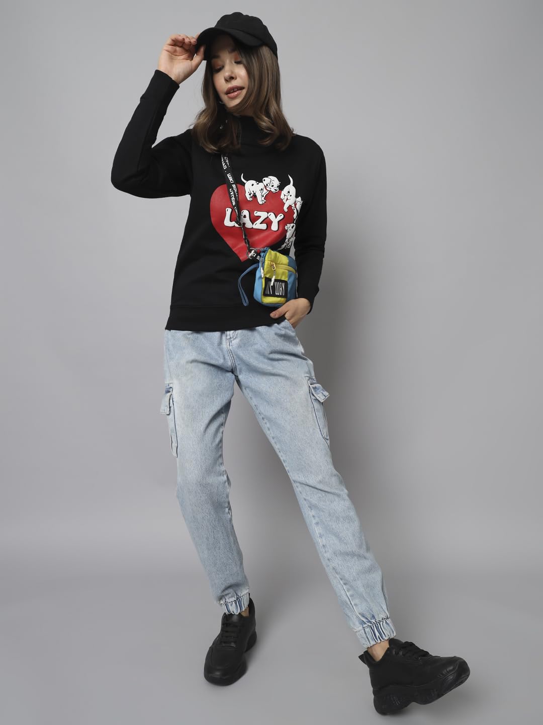 THE DRY STATE Colourblocked Casual Round Neck Full Sleeves Women Multicolor Pullover Sweater (L, Black 2)