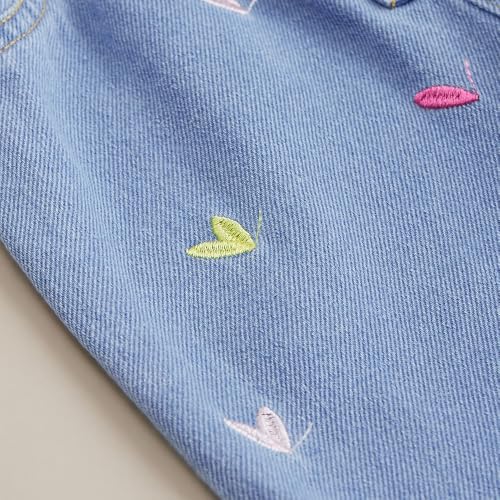 Hopscotch Girls Blue Heart Embroidered Denim Jeans (9-12 Months)