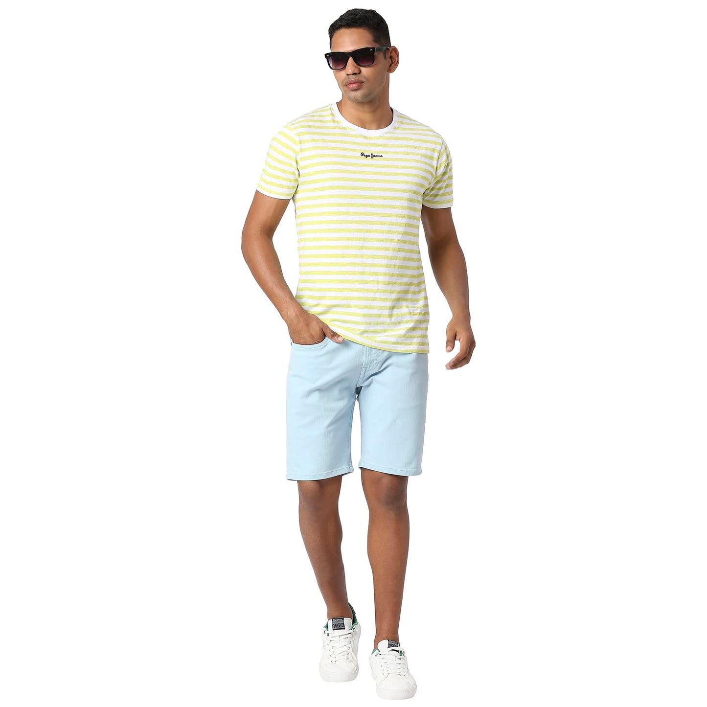 Pepe Jeans Men's Chino Shorts (PM207229P48_Sky Blue