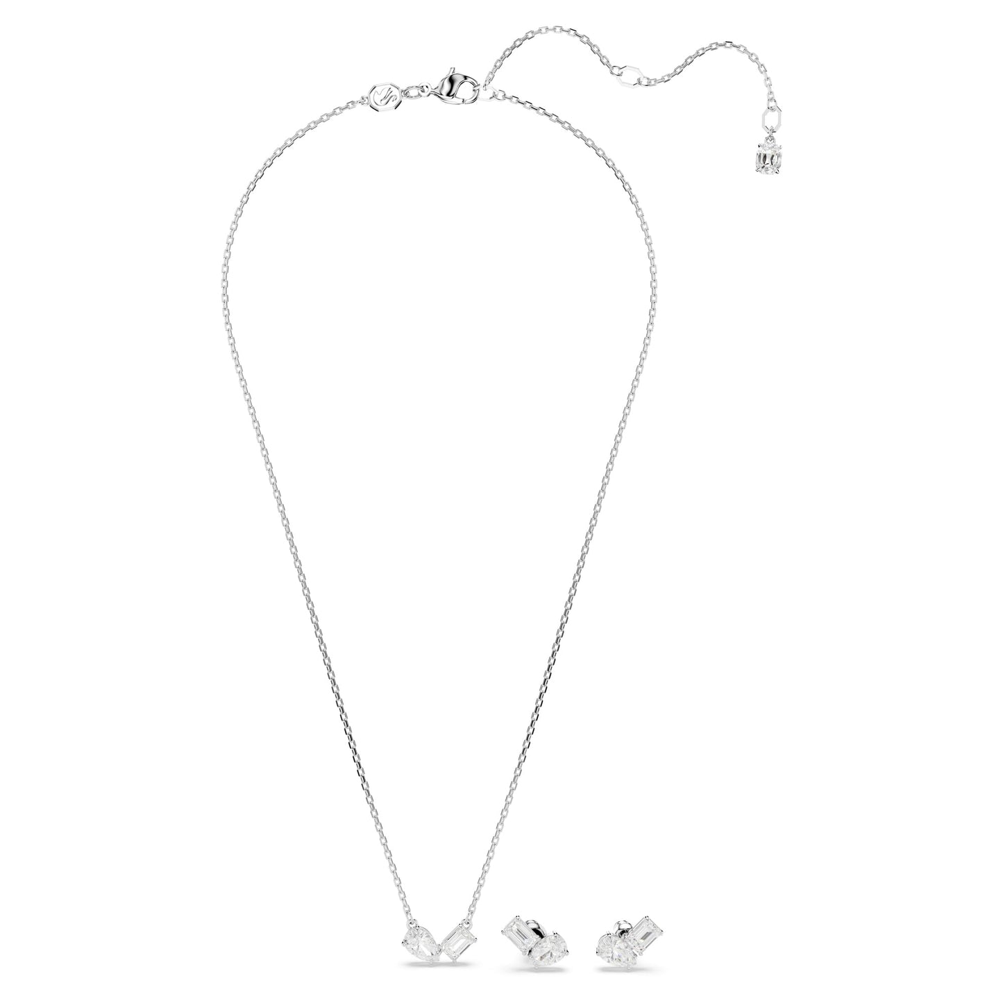 Mesmera Mixed Cuts Rhodium Plated Set 5665829