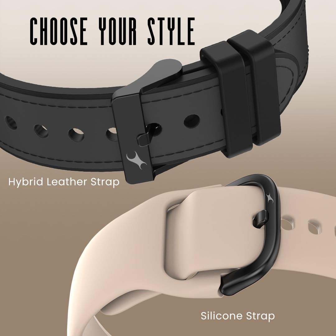 Fastrack Sleek 1.32" AMOLED 42mm Round Display Smart Watch with Silicone Strap, QR Hub, BT Calling, SPO2, Hotkey, Functional Crown, IP68 Water Resistant Upto, 5 Days Battery Life - Dusty Rose