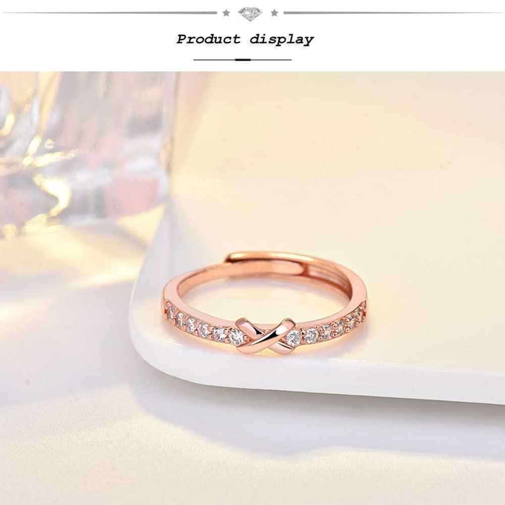 Shining Diva Fashion Latest Stylish Rose Gold Plated Adjustable Solitaire Ring for Women and Girls (11922r)