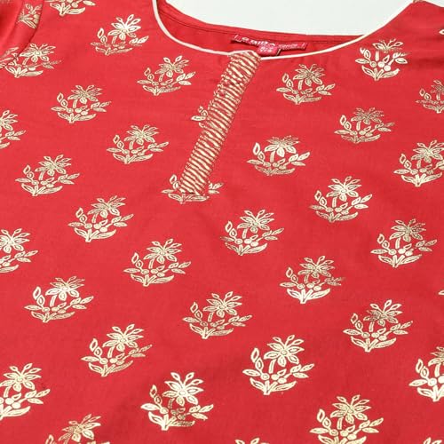 Biba Girls Cotton PRINTED STRAIGHT Suit Set (KWCOLOR IMPRINTS2953E_RED_3), 2-3 Years
