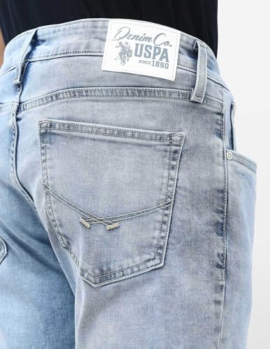 U.S. Polo Assn. Denim Co. Men's Brandon Slim Tapered Fit Blue Jeans (UDJEN1818_Blue_38)