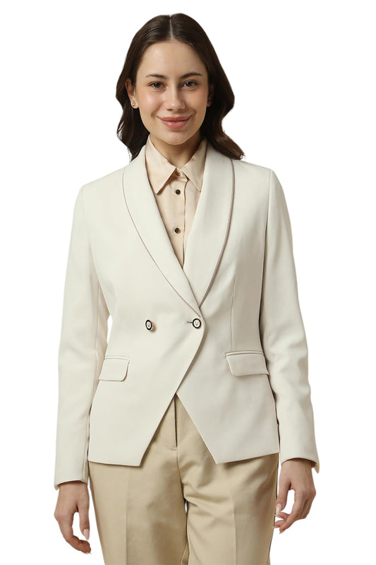 Allen Solly Women Beige Regular Fit Blazer