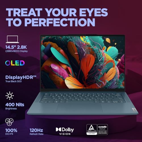 Lenovo Smartchoice Yoga Pro 7 Intel Evo Core Ultra 7 155H Built-in AI 14"(35.5cm) 2.8K-OLED 400Nits 120Hz Laptop (16GB/1TB SSD/NVIDIA RTX 4050 6GB/FHD+IR Camera/Win11/MSO 21/Grey/1.5Kg), 83E2005EIN