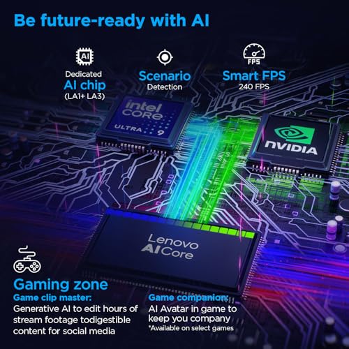 Lenovo Legion Pro 7 2025 Intel Core Ultra 9 275HX | NVIDIA RTX 5090 24GB (64GB RAM/1TB SSD/WQXGA OLED/240Hz/16 (40.6cm)/Windows 11/Office 2024+AI Now/Black/2.5Kg), 83F500D8IN AI Powered Gaming Laptop