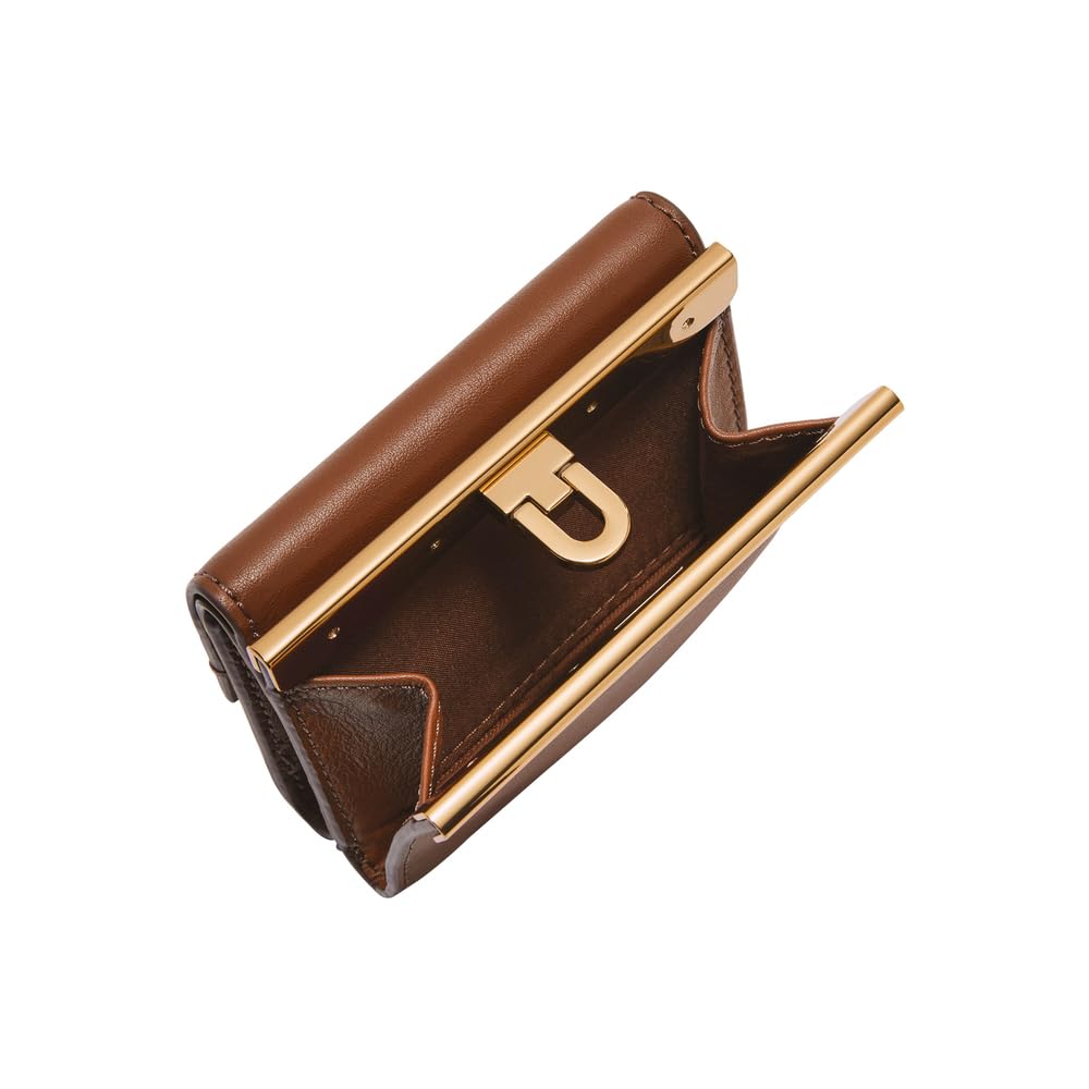 Fossil Women Leather Penrose Brown Card Case Sl8288200