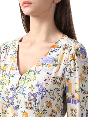 VERO MODA Women's Fit and Flare Multicolor Dress