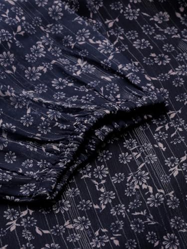 Girls Navy Print Casual Top