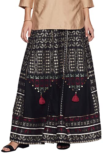 W for Woman Women's Maxi Skirt (17FE55226-11617_WL_Black_Black_L)