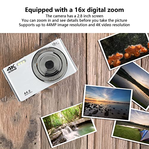 Ubervia Point & Shoot Digital Cameras - Digital Camera4K 44Mp Vlogging CameraPointShoot Camera With 16X Digital Zoom28In Lcd Display Shock Proof Compact Portable Mini Cameras For Kids Teenagers Photog