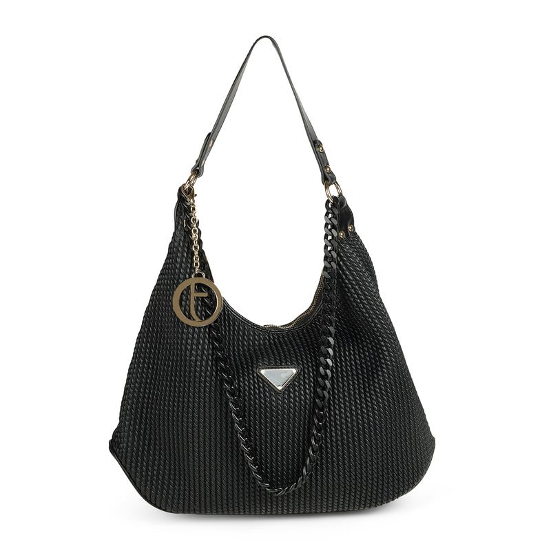 tresmode MONZA Women's Black Vegan Leather Handbag