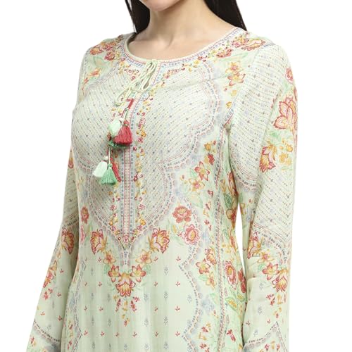 BIBA Women Pista Green Modal Blend Straight Kurta Set_38