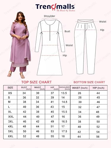 TRENDMALLS Women's Chanderi Siroski work Kurta Palazzo Set with Dupatta (G261-Purple-XXL)
