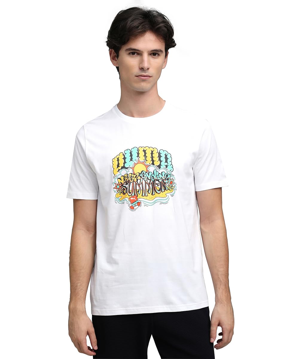 PUMA , Men, GRAPHIC Front Print Tee, White, M, (63517102)