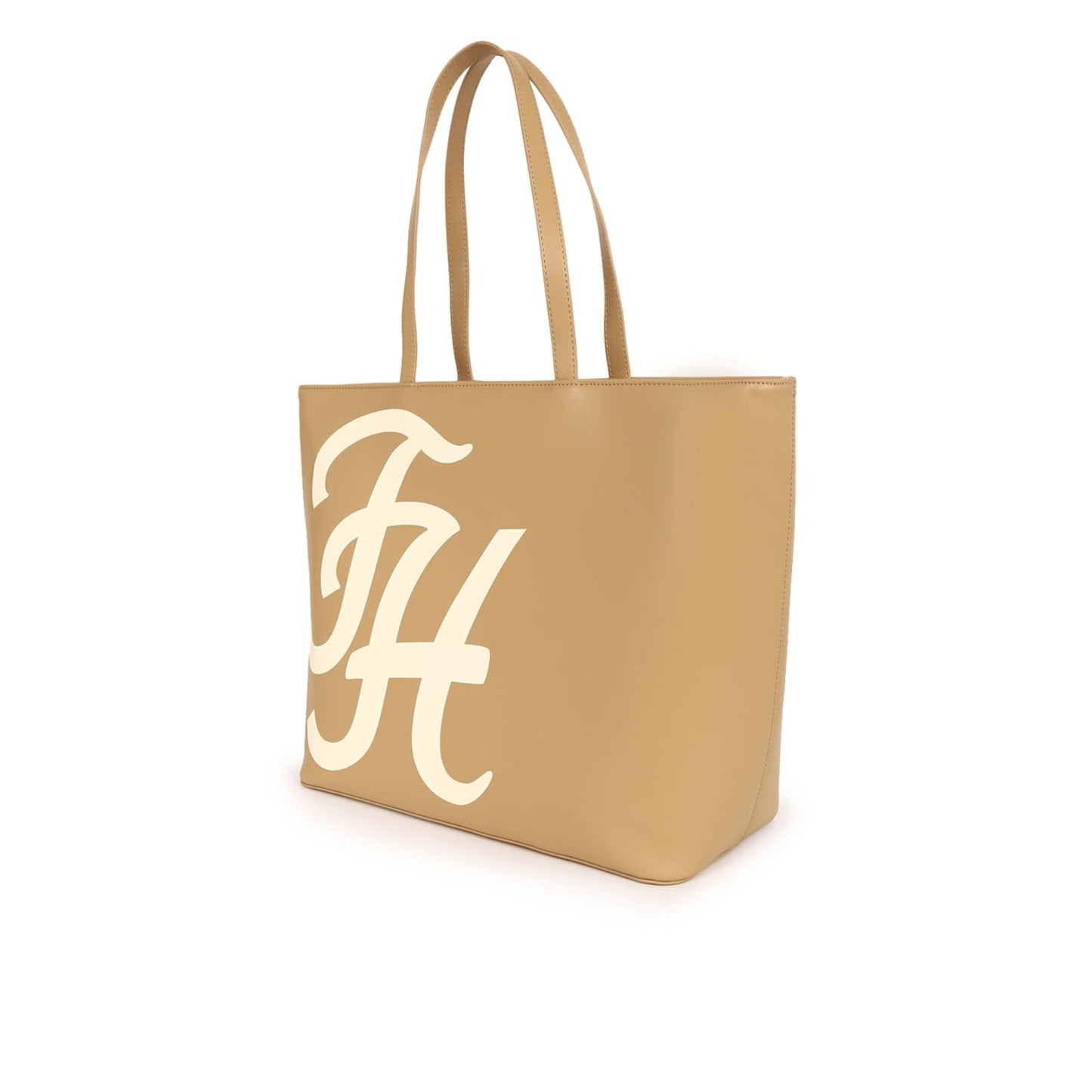 Tommy Hilfiger Women Khaki Printed Tote Bag