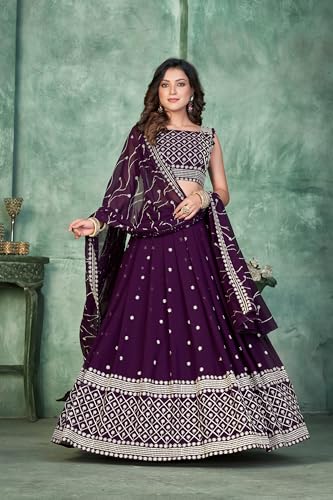 Warthy Ent Embroidery Work Georgette Fabric Lehenga Choli With Georgette Dupatta
