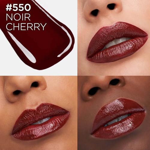 L'Oréal Paris Infallible Laque Resistance Lacquer-Like Shine Finish. 16H longwear lacquer lipstick. High-impact color, zero transfer - 550 Noir Cherry, 4ml