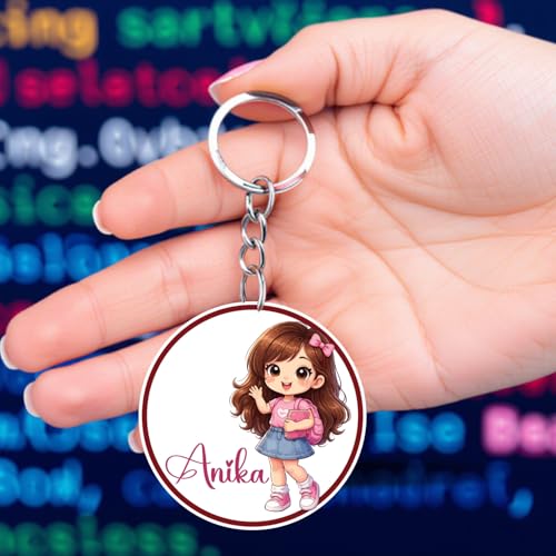 GIFTMEBAZAR Personalized Name Keychain For Girls | Birthday Return Gift For Gilrs | Girls Bag Keychain | Keyring For Car & Home