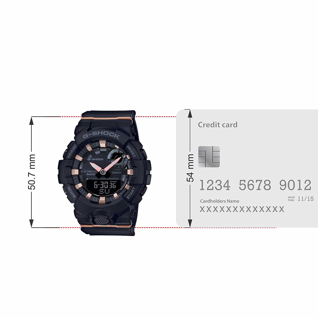 Casio G-Shock S-Series Analog-Digital Black Dial Women's Watch - GMA-B800-1ADR