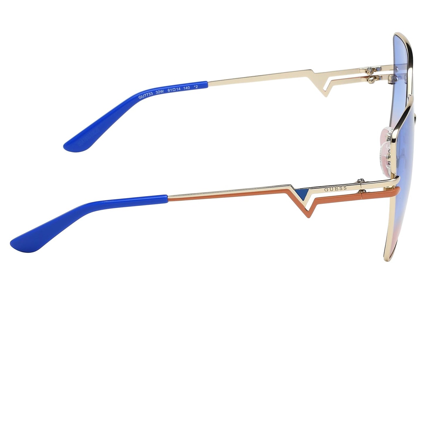 GUESS Women Gu7733 Gold/Gradient Cat Eye Sunglasses Blue One Size