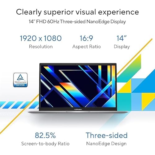 ASUS Vivobook 14 (2025),13th Gen, Intel Core i3-1315U, 8GB RAM, 512GB SSD, FHD, 14", (35.5 cm) Windows 11 Home, M365 Basic(1 Year)* Office 2024, Quiet Blue,1.4 Kg, X1404VA-EB322WS, Thin & Light Laptop