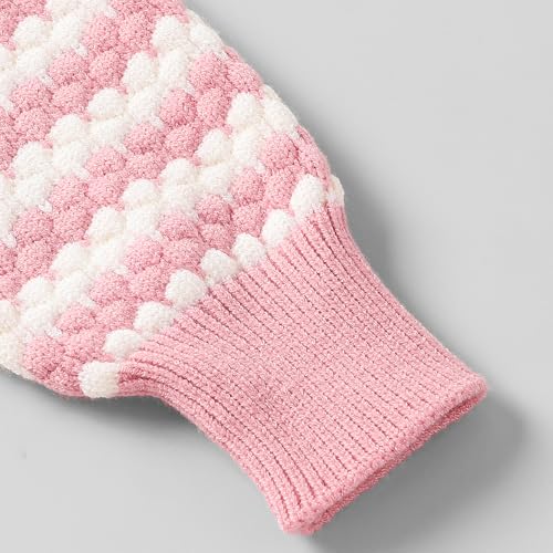 Hopscotch Girls Pink Full Sleeves 2-Pc Textured Stripe Skirt Set For Age (18-24 Months)