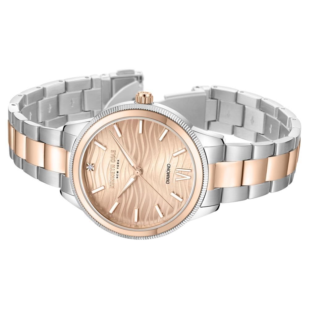 Kenneth Cole Quartz Analog Pink dial Stainless Steel Strap Watch for Women-KCWLG0017704LD