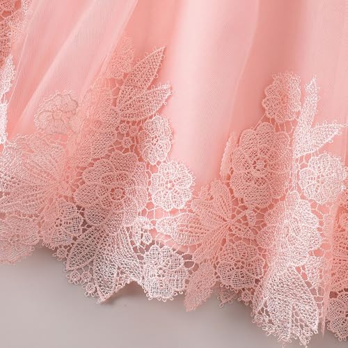 Hopscotch Girls Pink Sleeveless Floral Applique Beaded Gown for Age (3-4 Years)