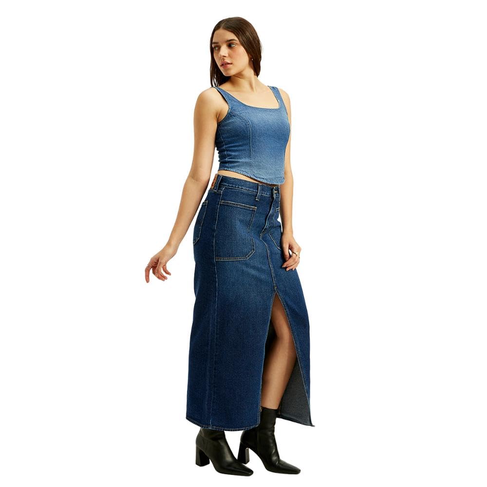 Levi's Cotton Western Skirt Blue