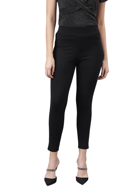 Latin Quarters Women Full Length Black Flared Jegging_S