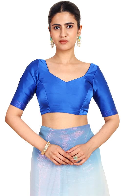 Soch Womens Blue Chiffon Ombre Print Saree With Tassels