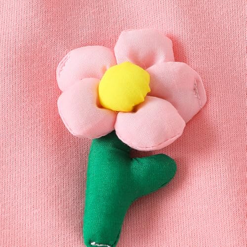 Hopscotch Girls Pink Full Sleeves Floral Applique Colourblock Jacket For Age (3-4 Years)