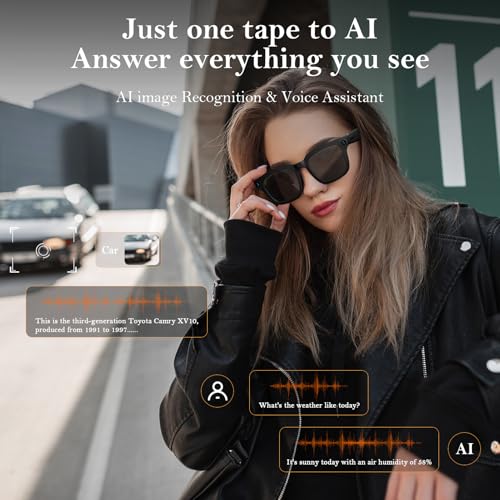 AVINMER AG01 Smart Glasses with 8MP Camera, AI Smart Glasses with GPT-4.0, Real-Time Translation, Bluetooth Audio, IP67 Waterproof Camera Glasses for Sports, Travel & Vlog Content Creators