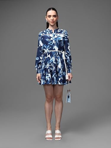 Kazo Casa Mini Dress with Belt (Blue_M)
