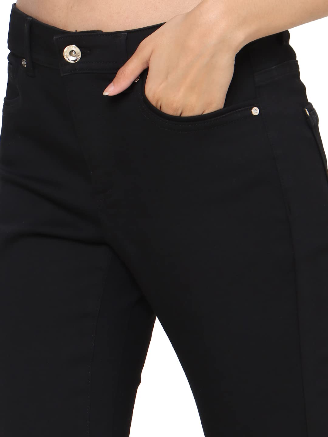 ONLY Women's Regular Jeans (15237272-Black Denim_Black S)
